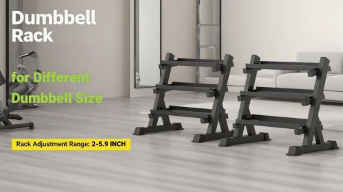 1100LB Capacity Adjustable 3-Tier Dumbbell Rack for Home Gyms 36-Inch Base Model Storage Stand