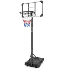 Portable Basketball Hoop System With Stable Base And Wheels For Indoor And Outdoor Youth, Height Adjustable From 5.6 To 7 Feet, 28-inch Backboard (Color: Black)