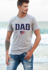 USA DAD Graphic Mens Tee (Color: Oxford Grey, size: 3X)
