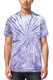 Tie & Dye Premium Cotton T-shirts (Color: Purple, size: 2XL)