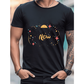 2025 New Year Cotton T-Shirt for Men - Stylish & Comfortable Short Sleeve Tee for All Seasons (Style: 7)